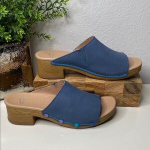 Dansko Giana Slide Sandal Clog Blue Nubuck Size‎ 42EU